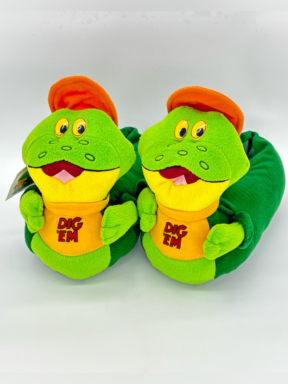 Vintage Y2K Kelloggs Dig ‘Em Frog Plush Slippers Adult M 7-8 Team Tony Retro